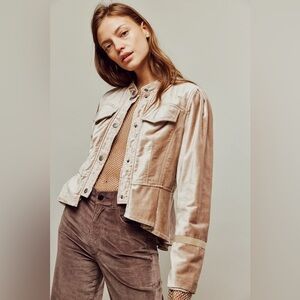 NWT Free People Ballet Racer jacket in champagne - S
